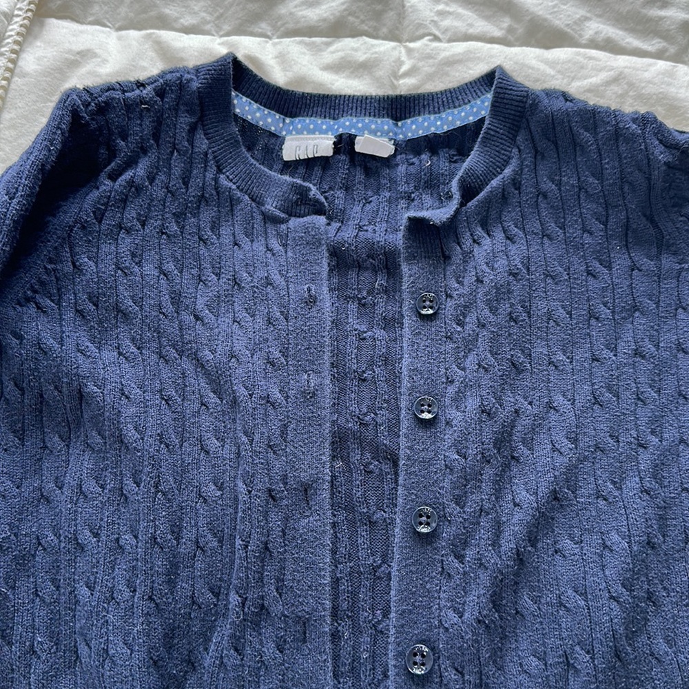 GAP XS Navy Cable Cardigan